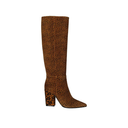 Sergio Rossi Lederstiefel mit Leopardenmuster