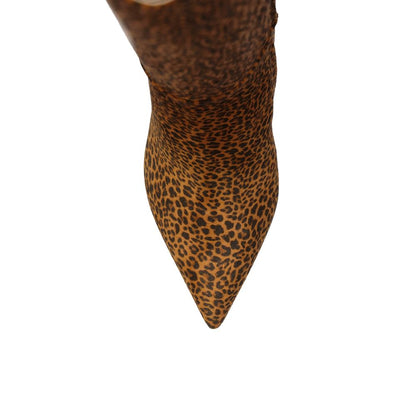 Sergio Rossi Lederstiefel mit Leopardenmuster