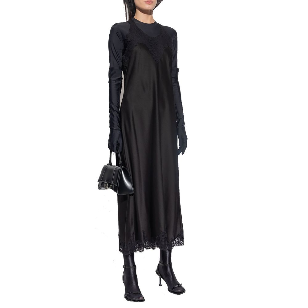 Balenciaga Midikleid aus Satin mit Riemchen