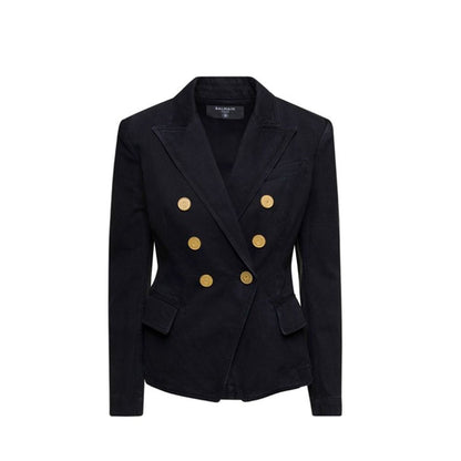 Balmain Zweireihiger Denim-Blazer