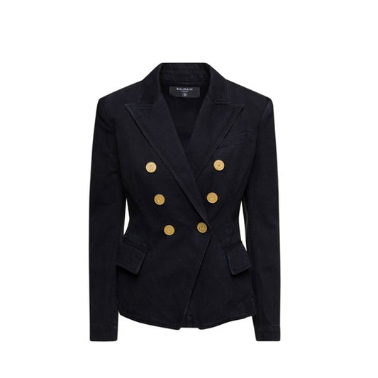 Balmain Zweireihiger Denim-Blazer