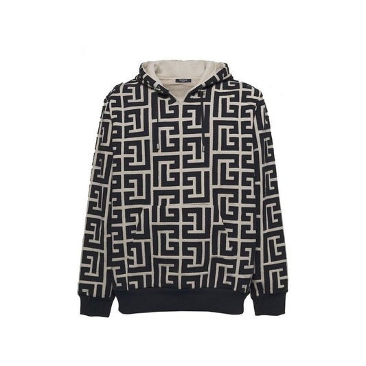 Balmain Sweatshirt mit Monogramm und Kapuze