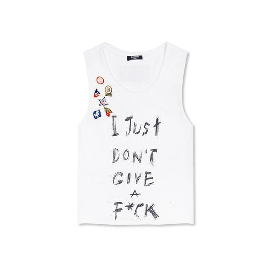 Balmain Bedrucktes Baumwoll-Cropped T-Shirt