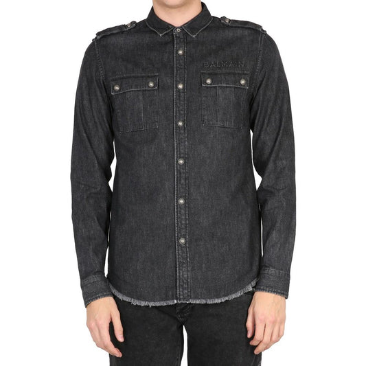 Balmain Baumwoll-Denim-Hemd