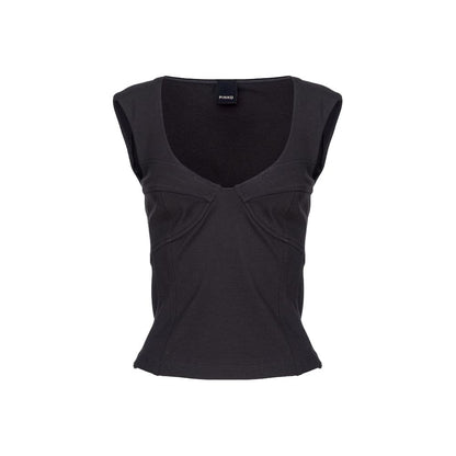 PINKO Schwarzes Viskose-Top für Frauen