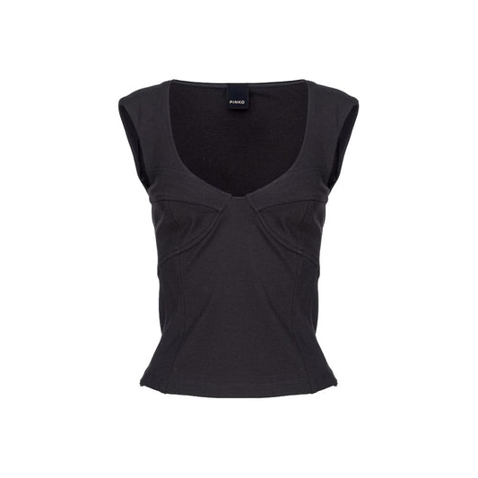 PINKO Schwarzes Viskose-Top für Frauen