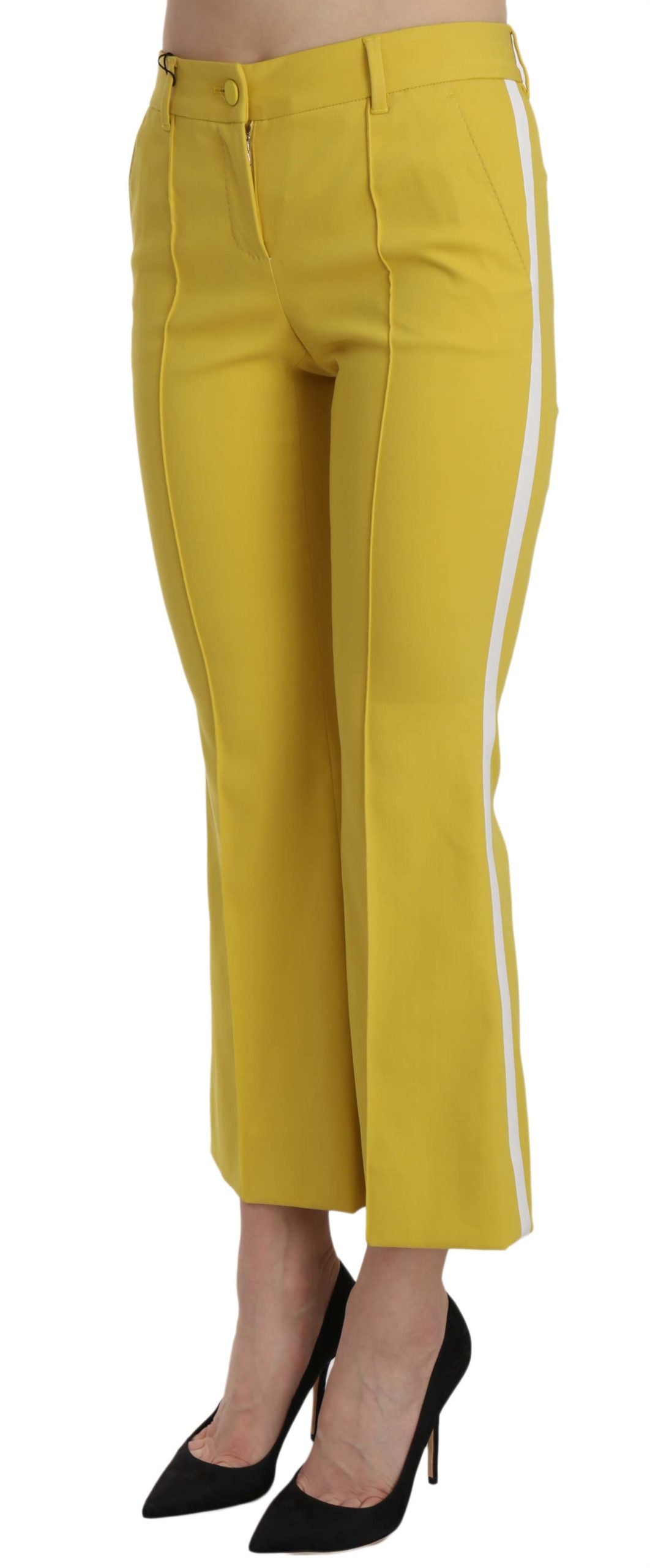 Dolce &amp; Gabbana Chic yellow flared trousers for elegant evenings