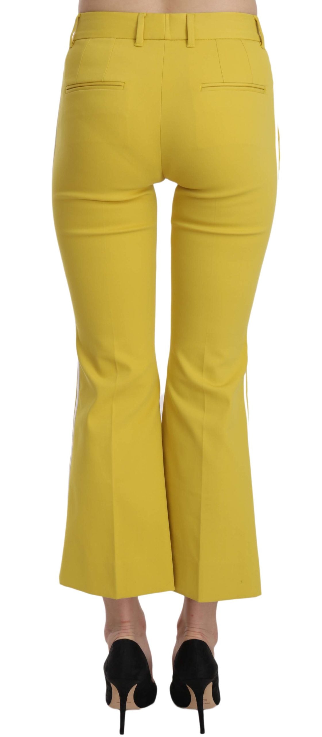 Dolce &amp; Gabbana Chic yellow flared trousers for elegant evenings