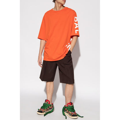 Balmain Orangefarbenes T-Shirt aus Baumwolle