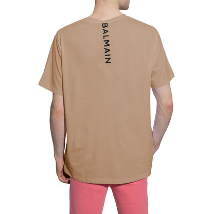 Balmain T-Shirt aus brauner Baumwolle