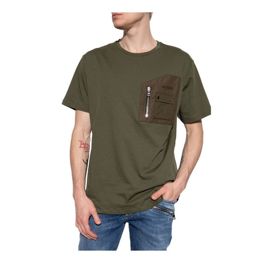 Balmain T-Shirt aus grüner Baumwolle