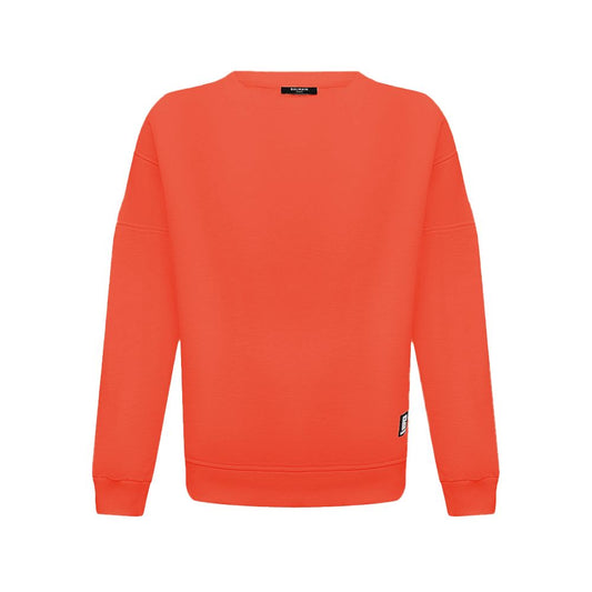 Balmain Orangefarbener Baumwollpullover