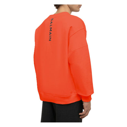 Balmain Orangefarbener Baumwollpullover