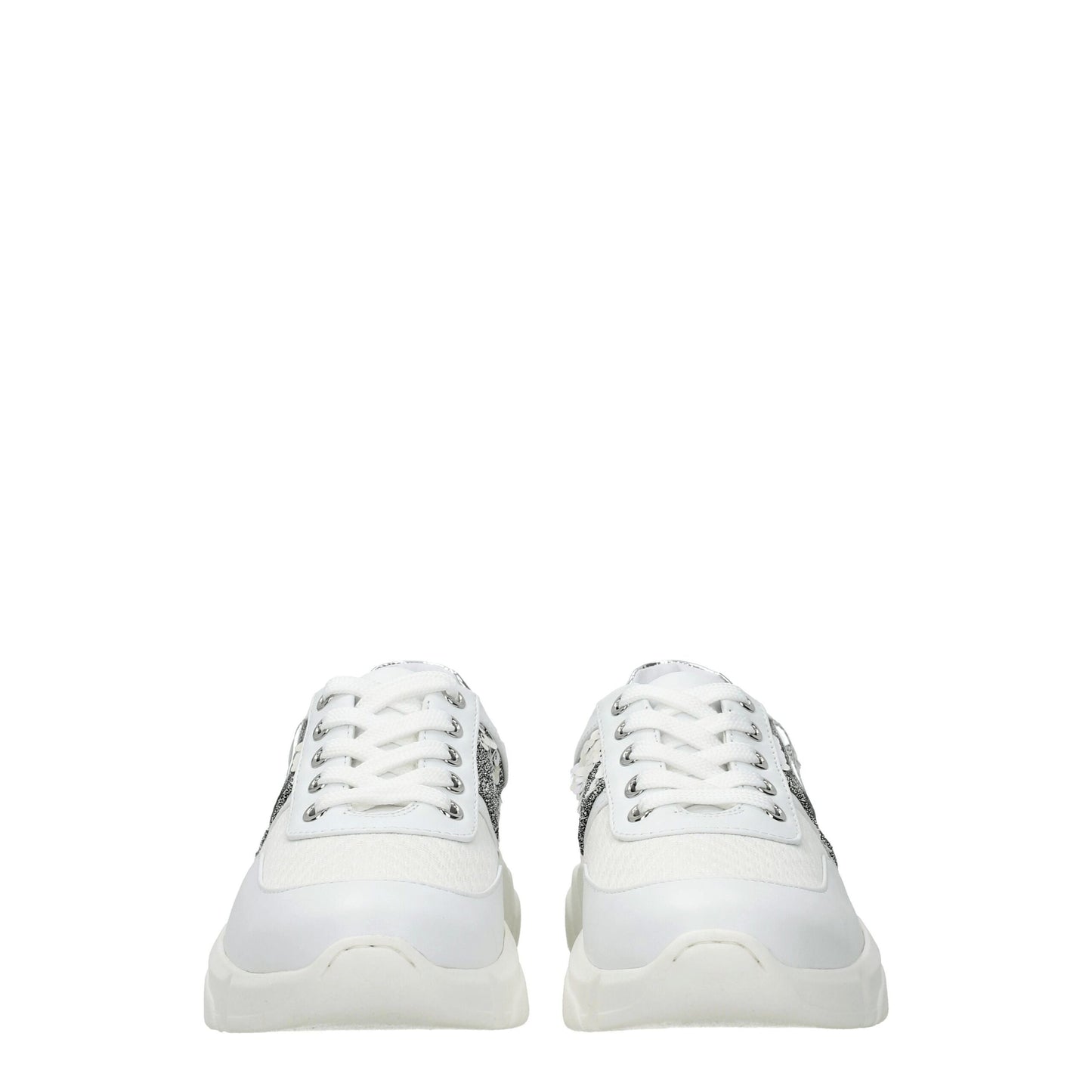 Love Moschino Chunky Sneakers aus weißem Stoff