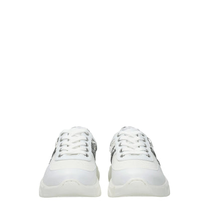 Love Moschino Chunky Sneakers aus weißem Stoff