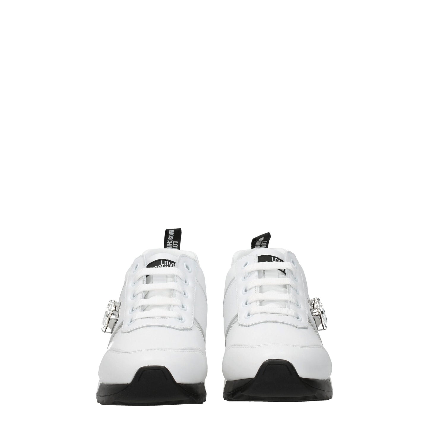 Love Moschino Weiße Leder-Low Tops