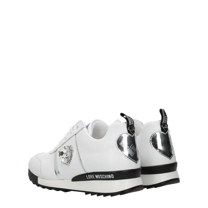 Love Moschino Weiße Leder-Low Tops