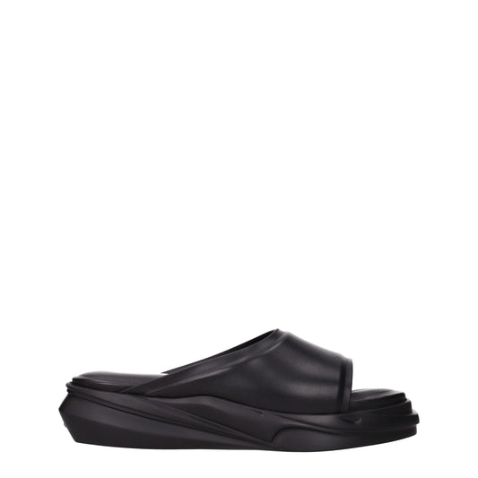Alyx Schwarze Lederpantoffeln Sandalen