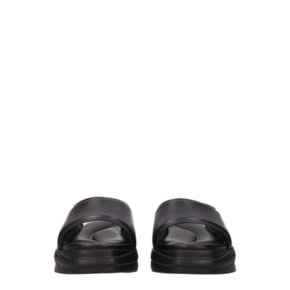 Alyx Schwarze Lederpantoffeln Sandalen