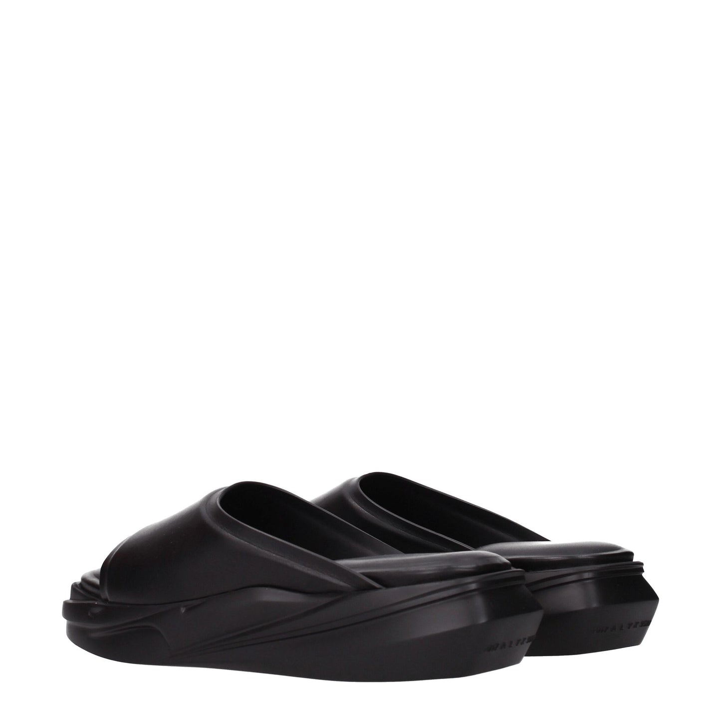 Alyx Schwarze Lederpantoffeln Sandalen