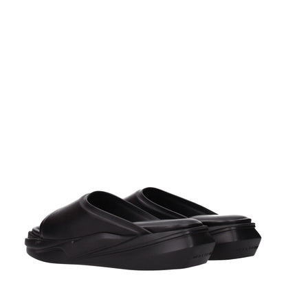 Alyx Schwarze Lederpantoffeln Sandalen