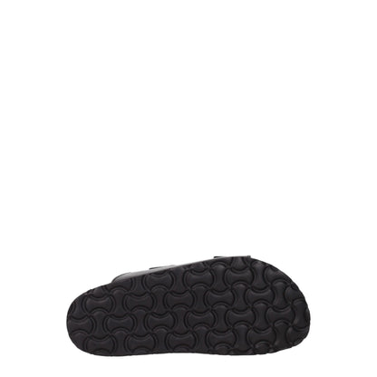 Palm Angels Schwarze Lederpantoffeln Sandalen