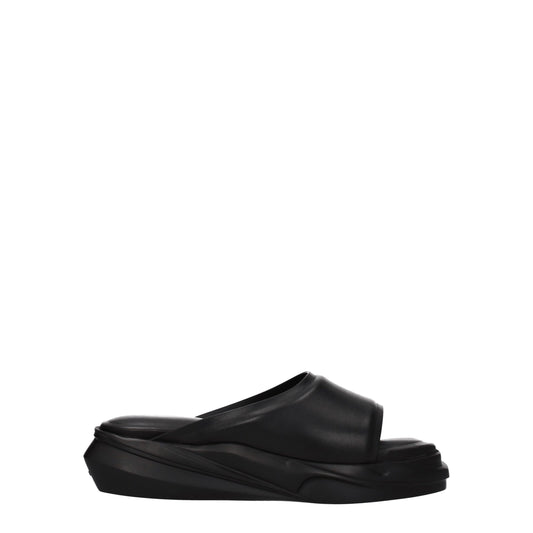 Alyx Schwarze Lederpantoffeln Sandalen