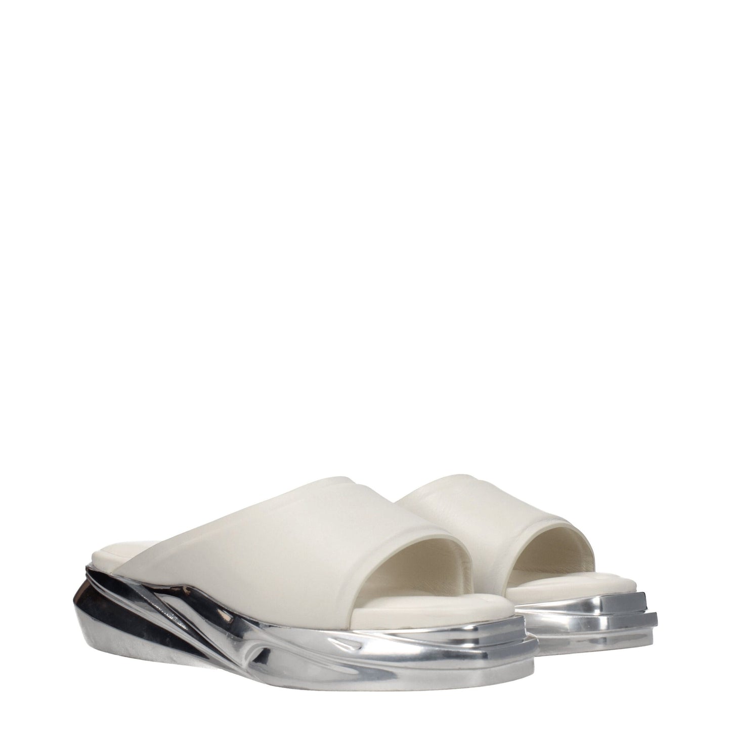 Alyx Graue Lederpantoffeln Sandalen
