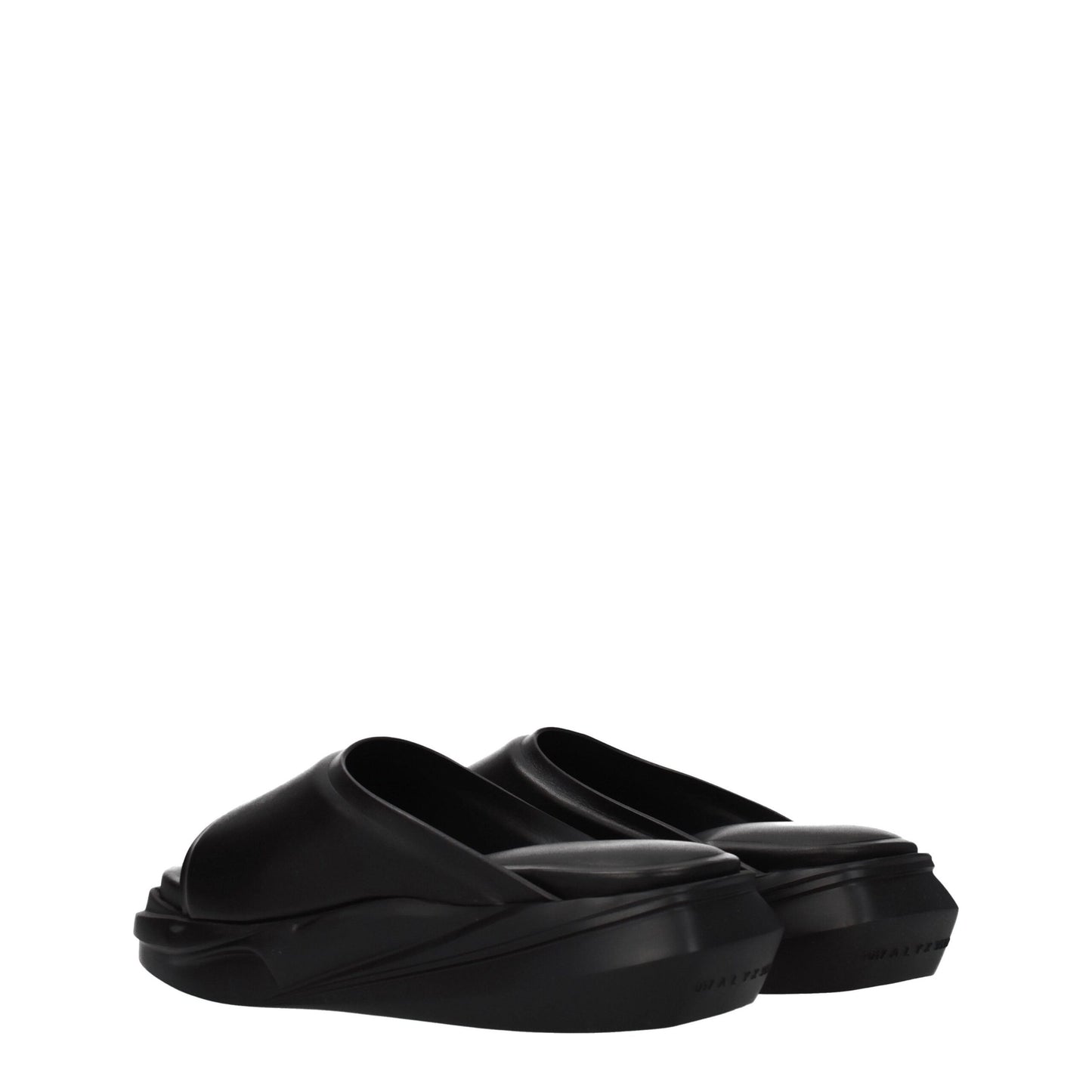 Alyx Schwarze Lederpantoffeln Sandalen