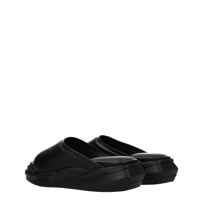 Alyx Schwarze Lederpantoffeln Sandalen