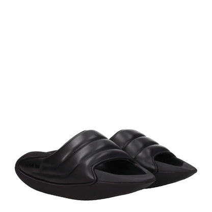 Balmain Schwarze Lederpantoffeln Sandalen