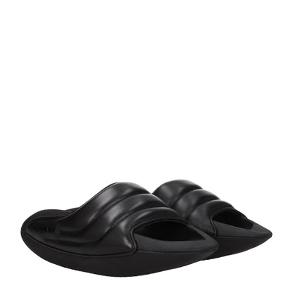 Balmain Schwarze Lederpantoffeln Sandalen