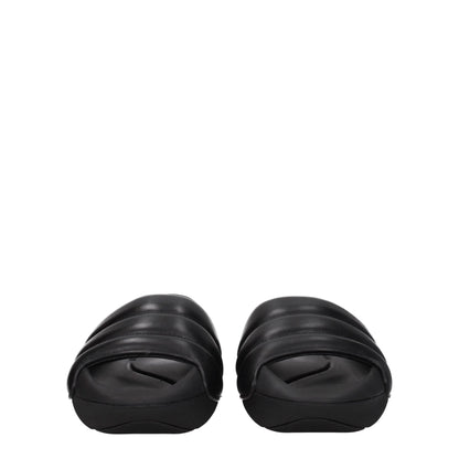 Balmain Schwarze Lederpantoffeln Sandalen
