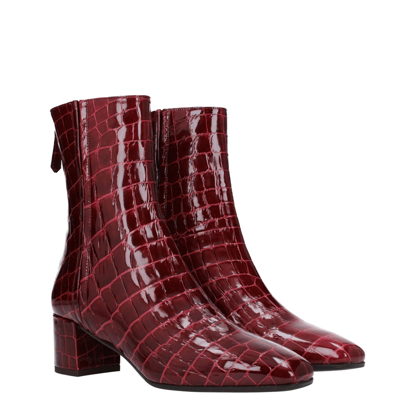 Aquazzura Rote Lederstiefeletten