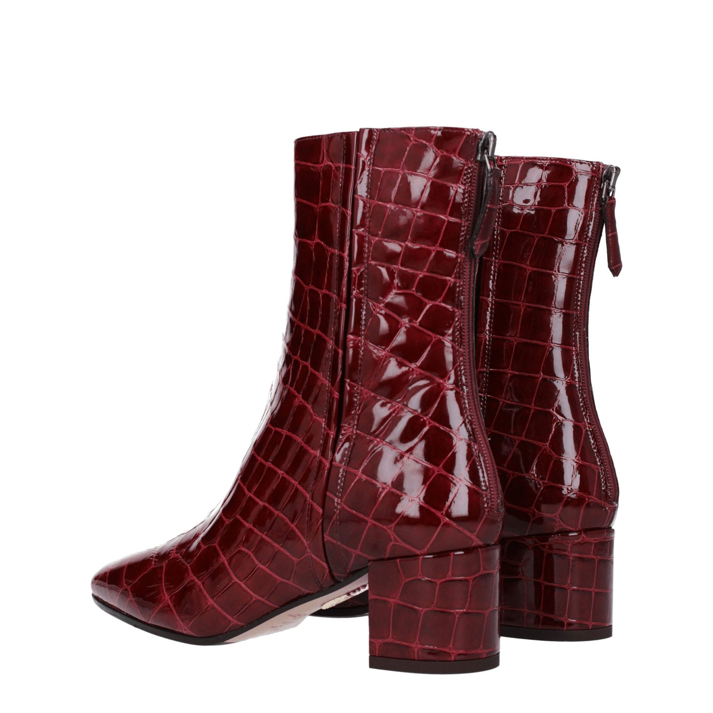 Aquazzura Rote Lederstiefeletten