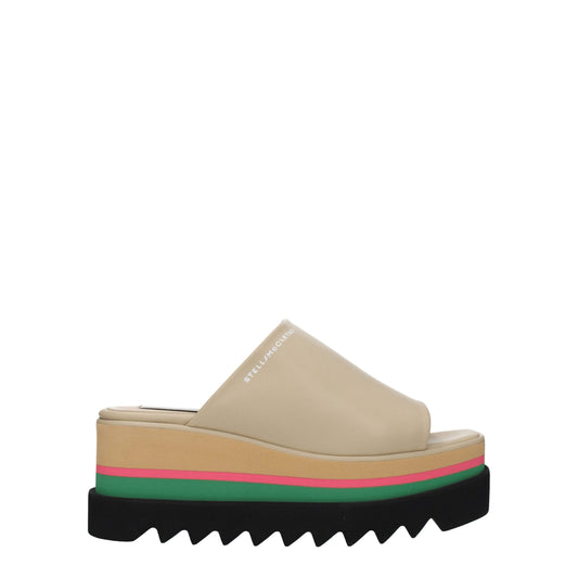 Stella McCartney Beige Leder Pantoffeln Sandalen