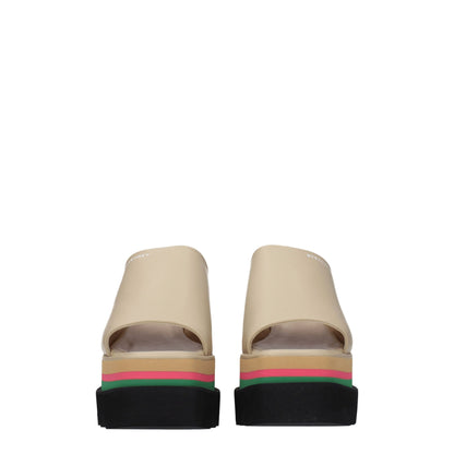 Stella McCartney Beige Leder Pantoffeln Sandalen