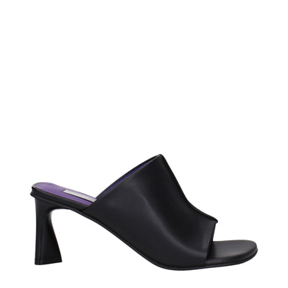 Stella McCartney Schwarze Leder Stiletto Heels Sandalen