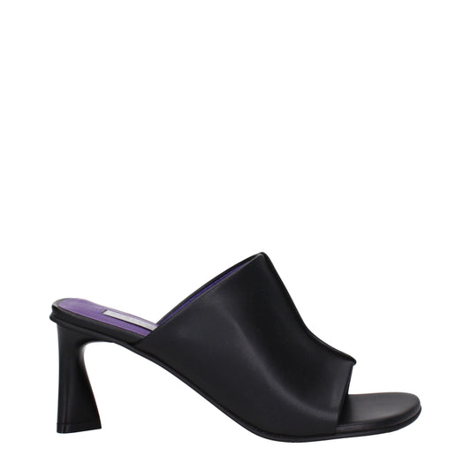 Stella McCartney Schwarze Leder Stiletto Heels Sandalen