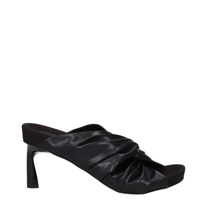 Stella McCartney Schwarze Leder Stiletto Heels Sandalen
