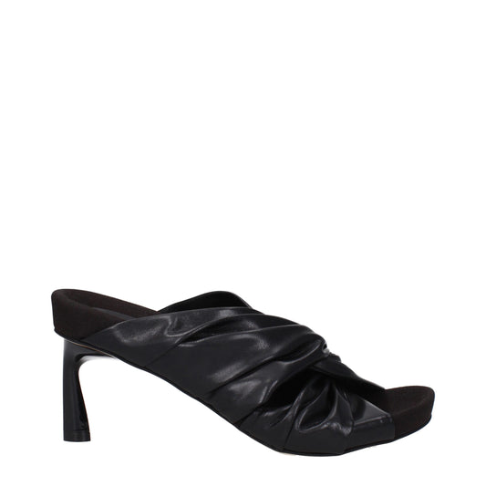 Stella McCartney Schwarze Leder Stiletto Heels Sandalen
