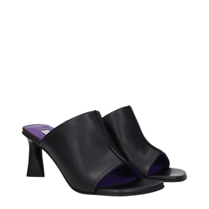 Stella McCartney Schwarze Leder Stiletto Heels Sandalen