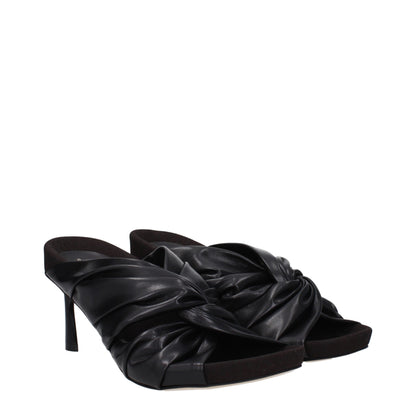 Stella McCartney Schwarze Leder Stiletto Heels Sandalen