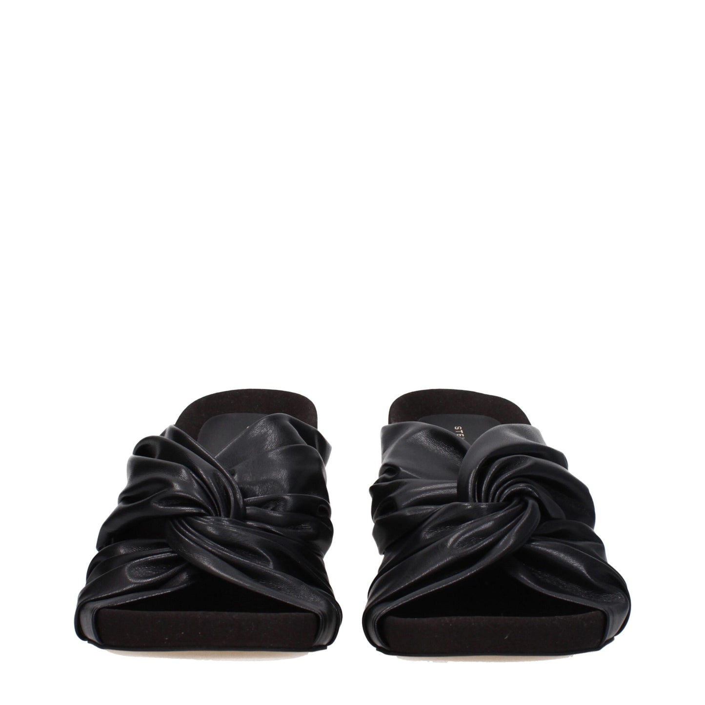 Stella McCartney Schwarze Leder Stiletto Heels Sandalen