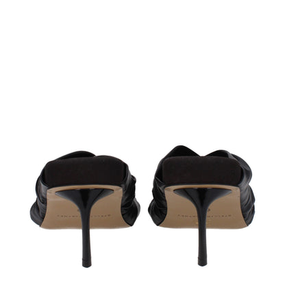 Stella McCartney Schwarze Leder Stiletto Heels Sandalen