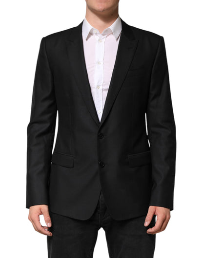 Dolce & Gabbana Schwarze einreihige Wolljacke Blazer