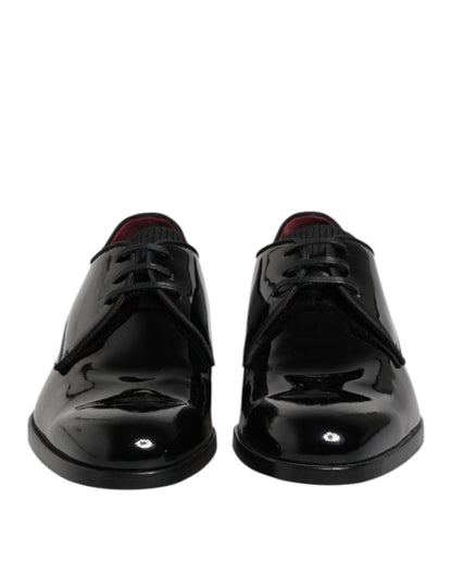 Dolce & Gabbana Schwarze Leder Schnürschuhe Männer Derby Formelle Schuhe