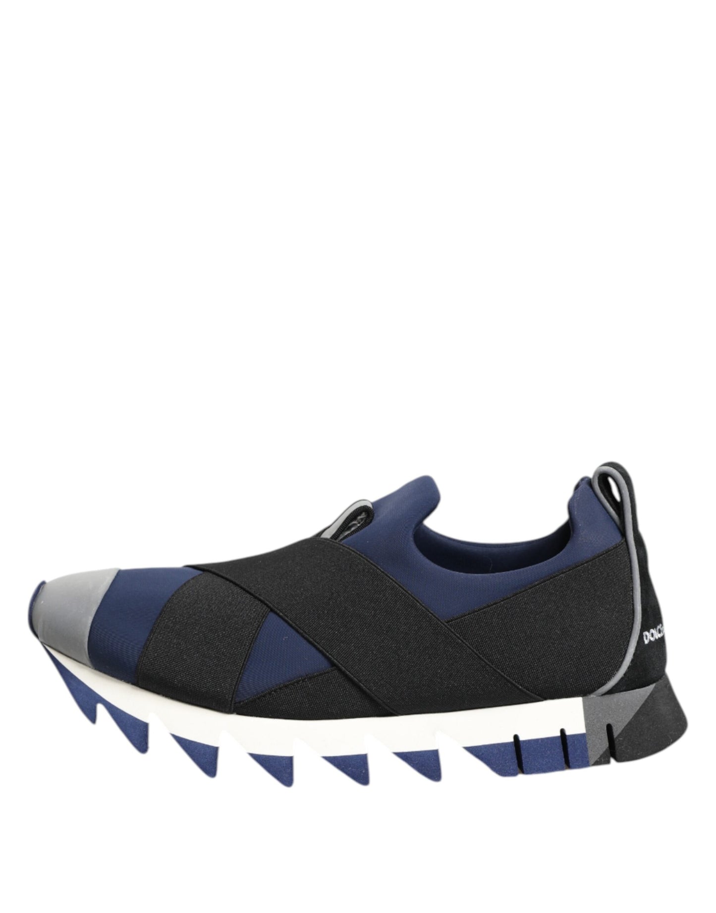 Dolce & Gabbana Blau Schwarz Slip On Low Top Männer Turnschuhe Schuhe