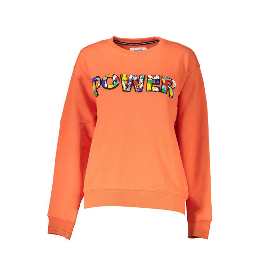 Desigual Orangefarbener Baumwollpullover für Frauen