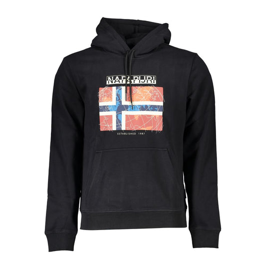 Napapijri Schwarzer Baumwollpullover mit Kapuze für Männer